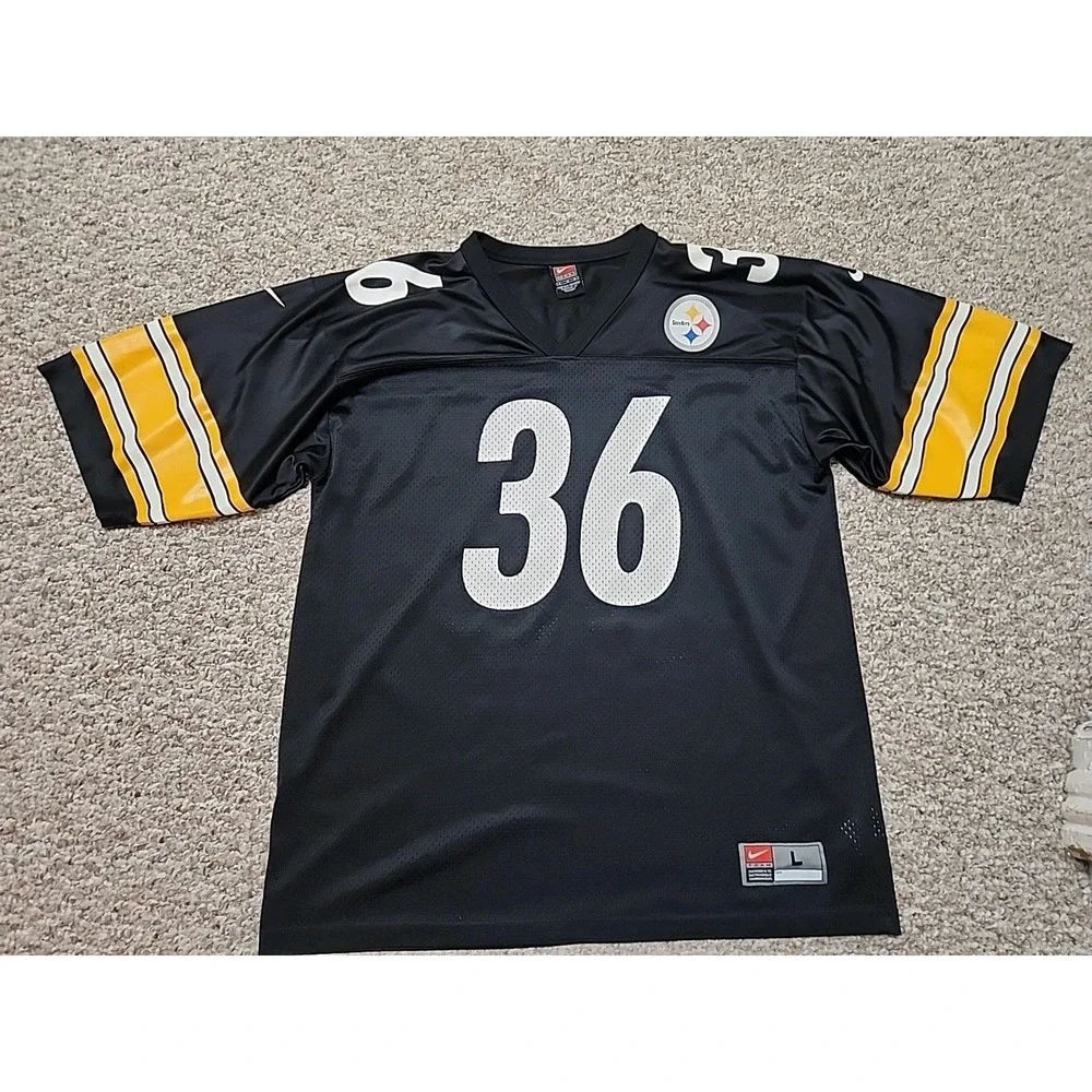 Vintage Pittsburgh Steelers Jersey Mens Large Black NFL Football Nike Bettis‎ 36